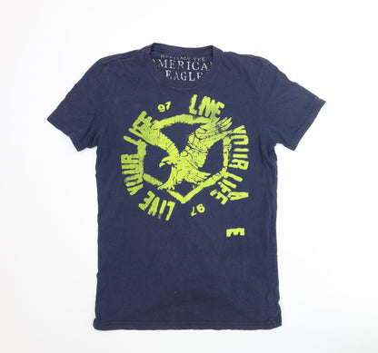 Mens UK Size S American Eagle Blue  T-Shirt