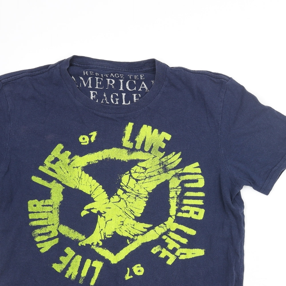Mens UK Size S American Eagle Blue  T-Shirt
