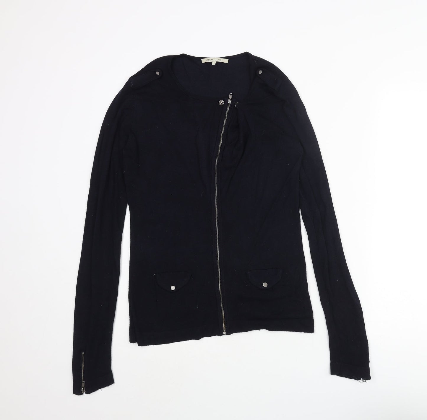 Womens UK Size 6 Gerard Darel Blue Full Zip Jumper