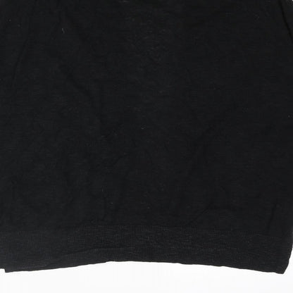 Gap Womens Black V-Neck Cotton Cardigan Jumper Size M