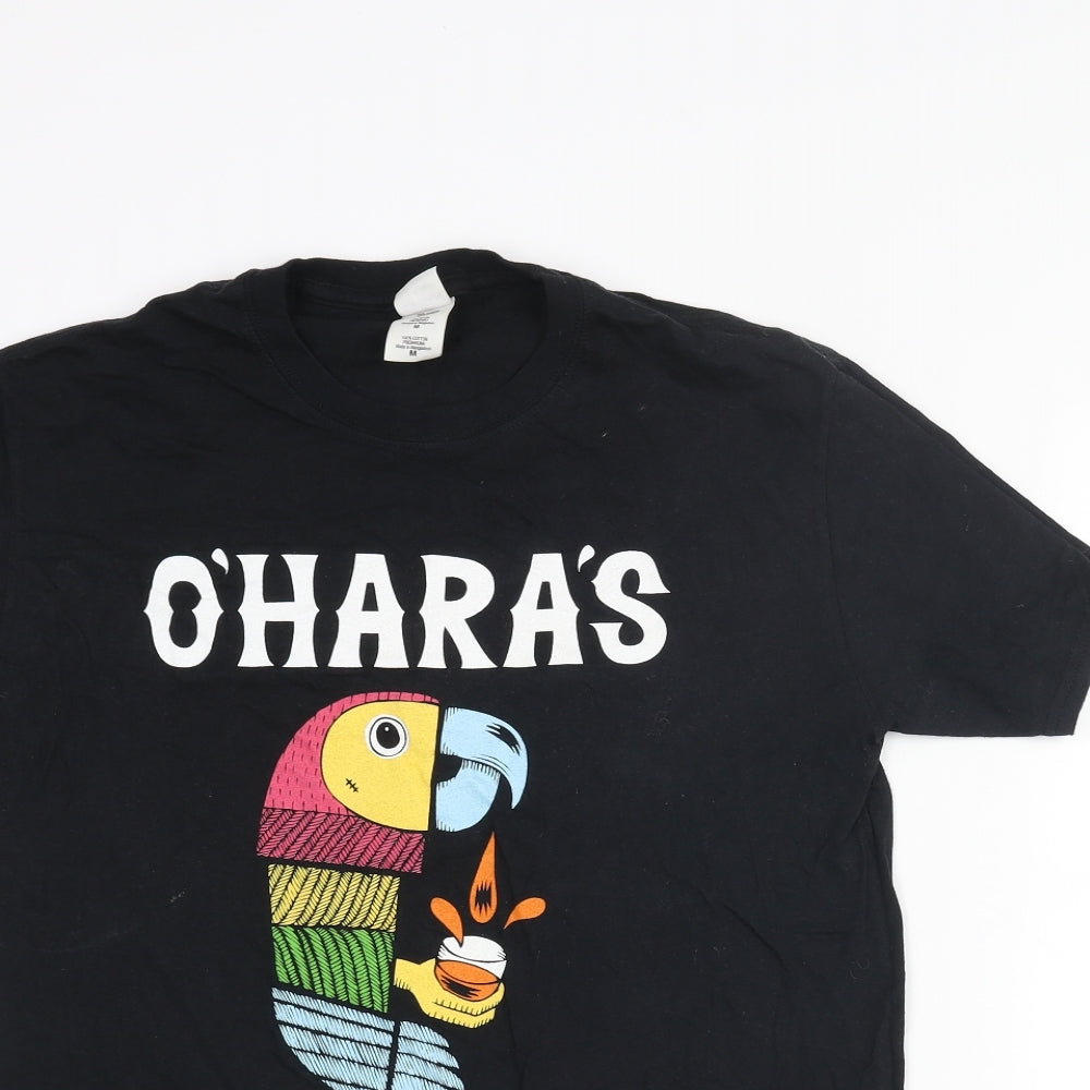Mens UK Size L Gildan Black  T-Shirt