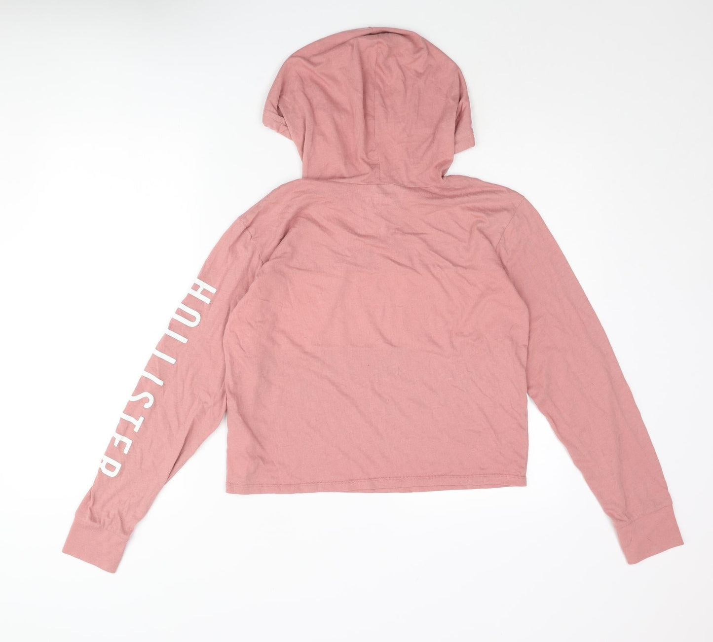 Hollister Womens Pink Colourblock Polyester Pullover Hoodie Size S Pullover - Sleeve Logo