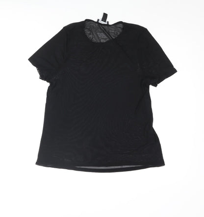 Womens UK Size 10 New Look Black Basic Blouse