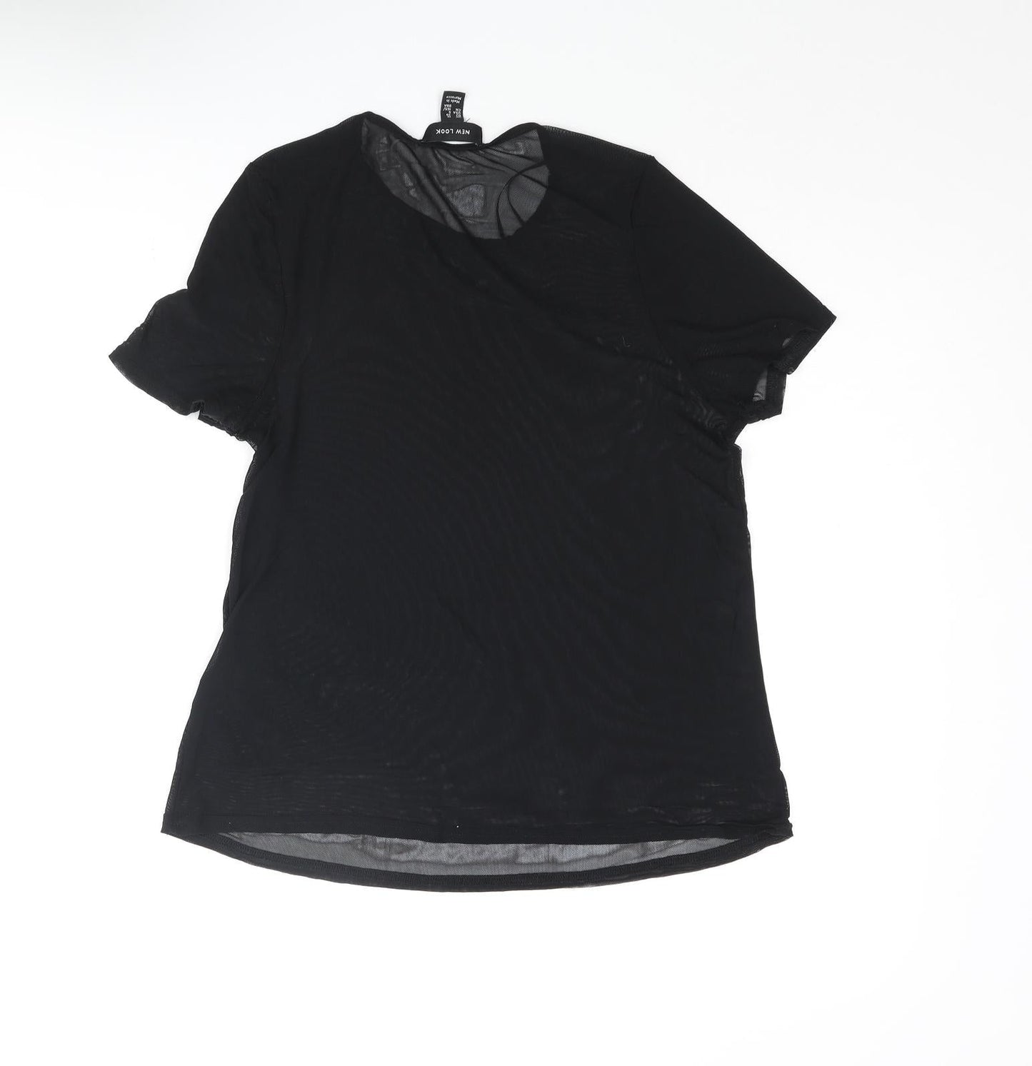 Womens UK Size 10 New Look Black Basic Blouse