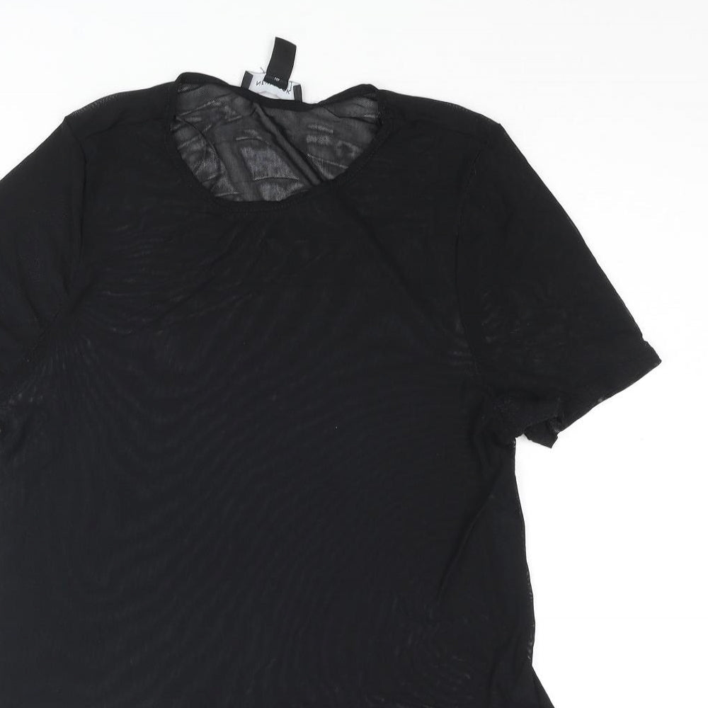 Womens UK Size 10 New Look Black Basic Blouse