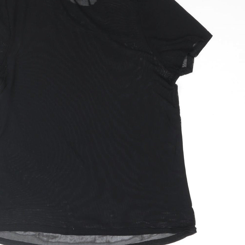 Womens UK Size 10 New Look Black Basic Blouse