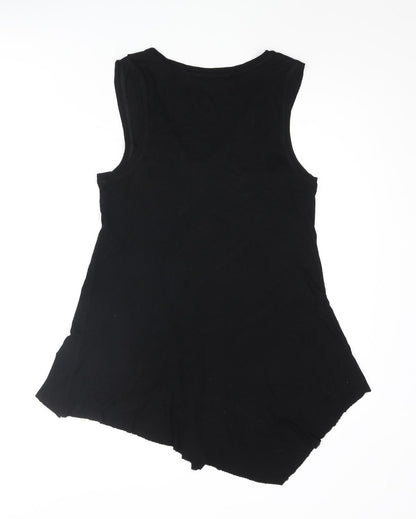 Womens UK Size M Cable & Gauge Black Camisole Blouse