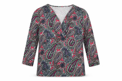 Tablots Womens Multicoloured Paisley Viscose Basic Blouse Size S V-Neck