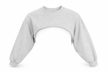 New Look Womens Grey Cotton Pullover Sweatshirt Size S Pullover - Cropped