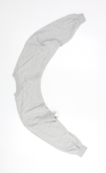 New Look Womens Grey Cotton Pullover Sweatshirt Size S Pullover - Cropped