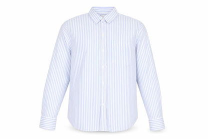 Gap Mens Blue Striped Cotton Button-Up Size M Collared Button
