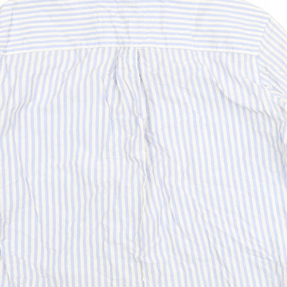Gap Mens Blue Striped Cotton Button-Up Size M Collared Button