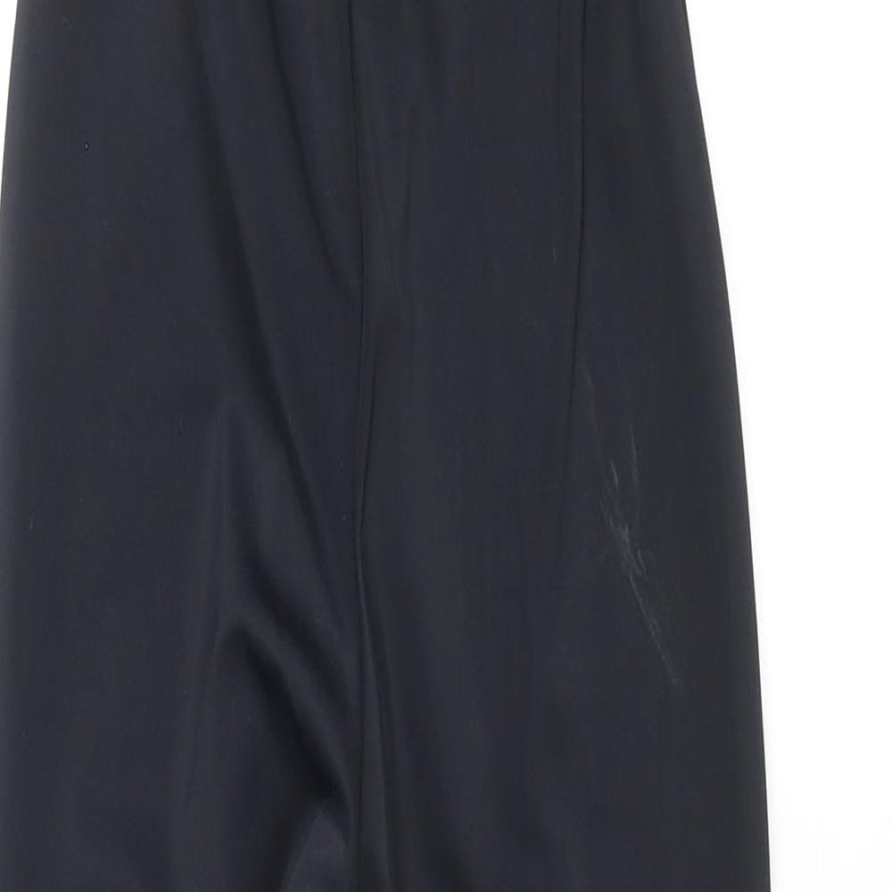 Zara Womens Black Polyester Catsuit One-Piece Size S L30 in Zip - B Buckle Cut Out Foot Stirrup