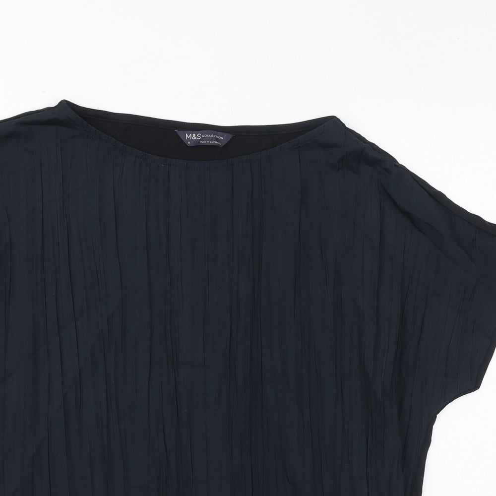 Womens UK Size 12 Marks and Spencer Black Basic T-Shirt