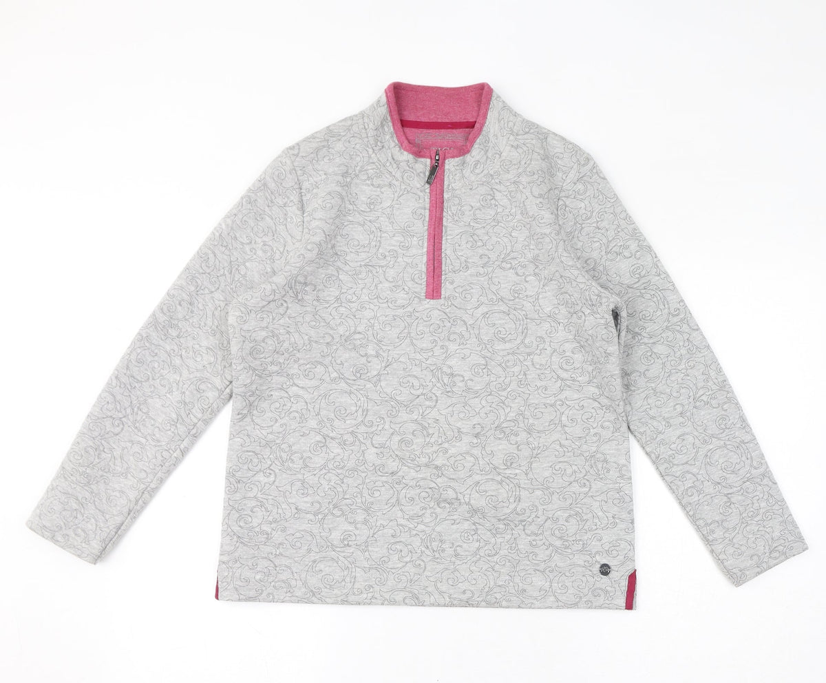 TIGI Womens Grey Geometric Polyester Pullover Sweatshirt Size 10 Pullover - Size 10-12, Quilted