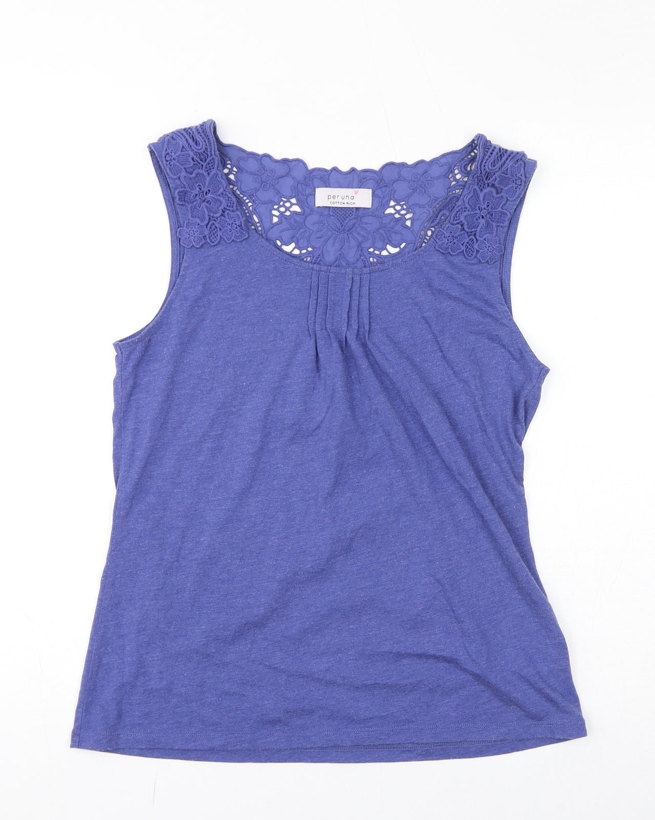 Womens UK Size 10 Per Una Blue Basic Tank