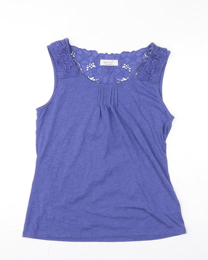 Womens UK Size 10 Per Una Blue Basic Tank