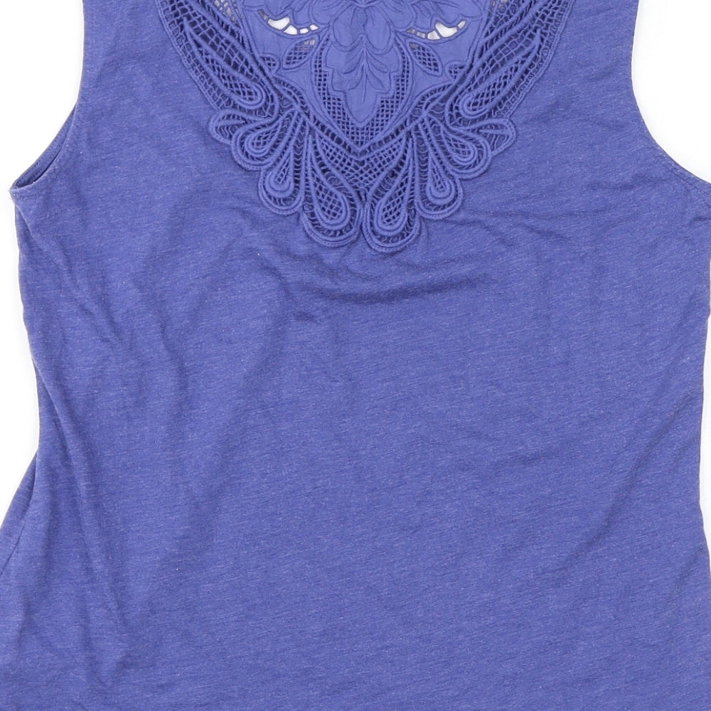 Womens UK Size 10 Per Una Blue Basic Tank