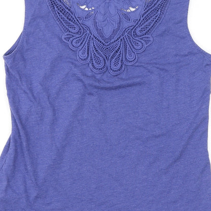 Womens UK Size 10 Per Una Blue Basic Tank