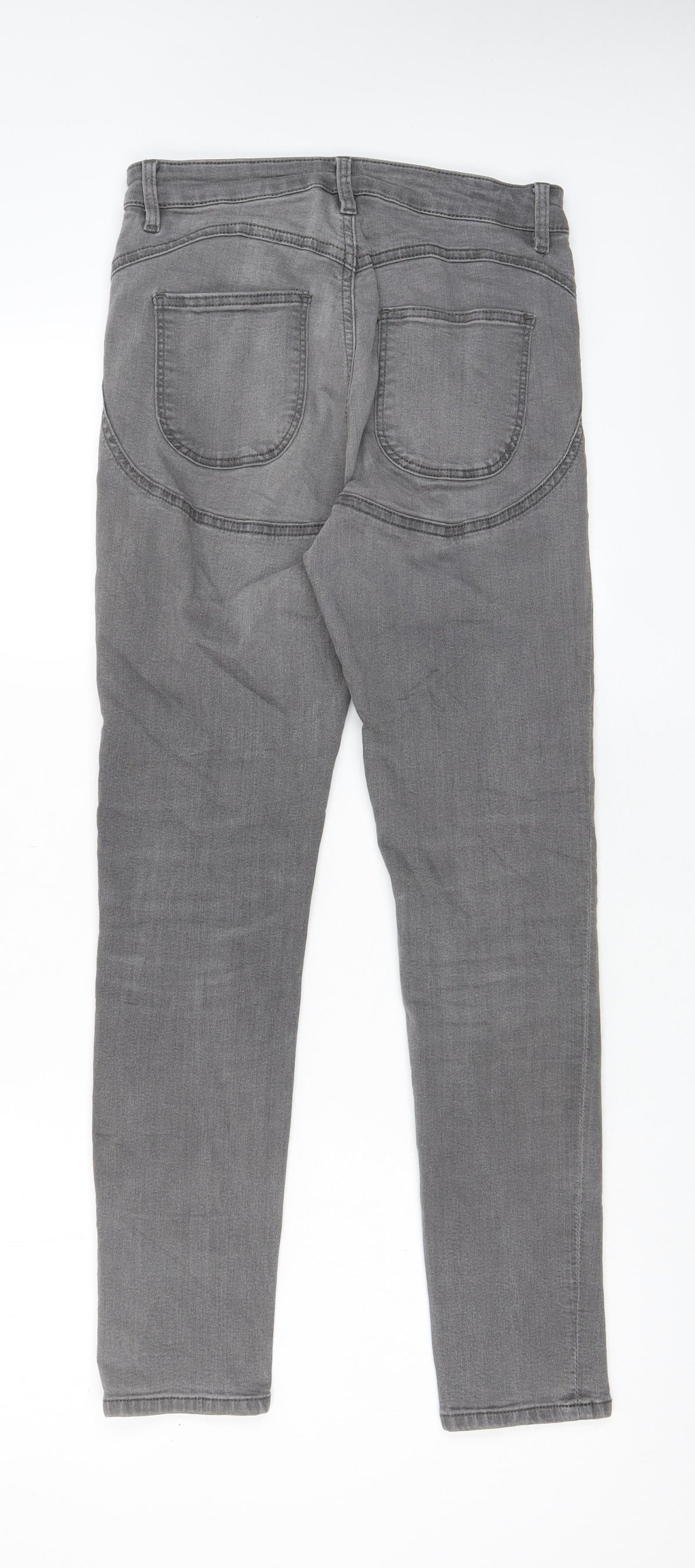 Divided by H&M Womens Grey Cotton Skinny Jeans Size 10 L28 in Regular Zip - Pockets