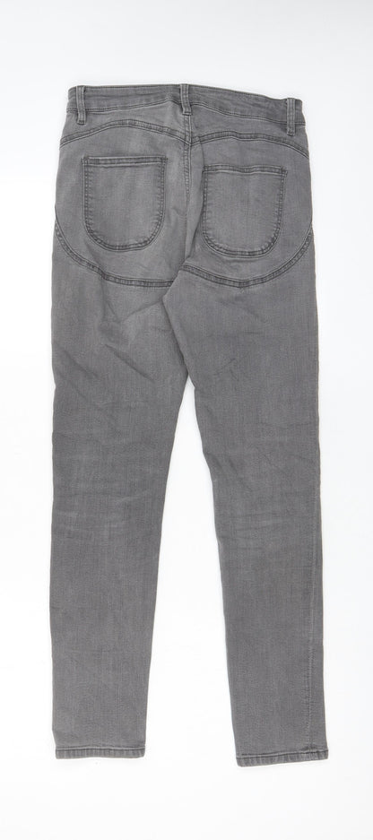 Divided by H&M Womens Grey Cotton Skinny Jeans Size 10 L28 in Regular Zip - Pockets
