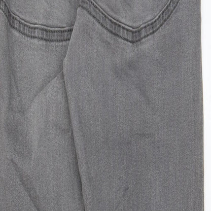 Divided by H&M Womens Grey Cotton Skinny Jeans Size 10 L28 in Regular Zip - Pockets