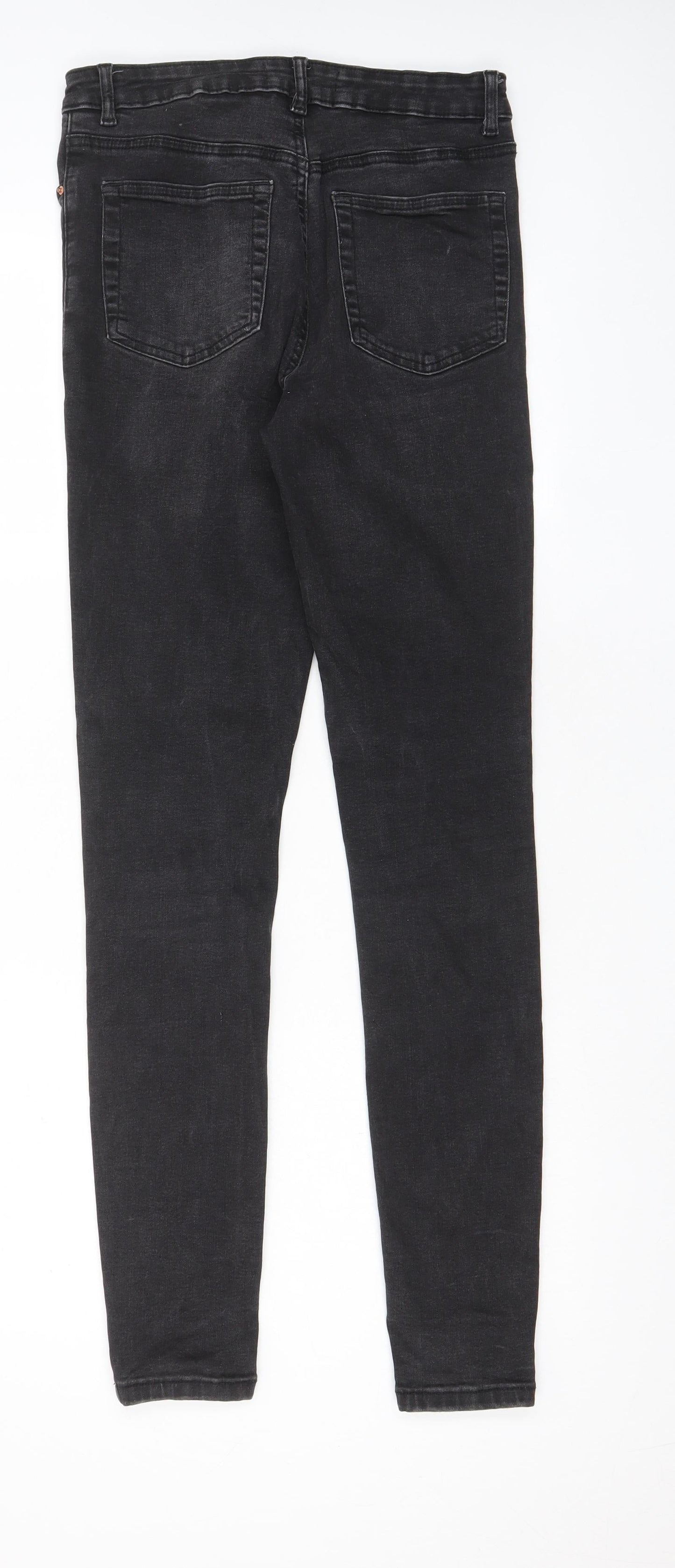 Denim & Co. Womens Grey Cotton Skinny Jeans Size 12 L30 in Regular Zip - Pockets