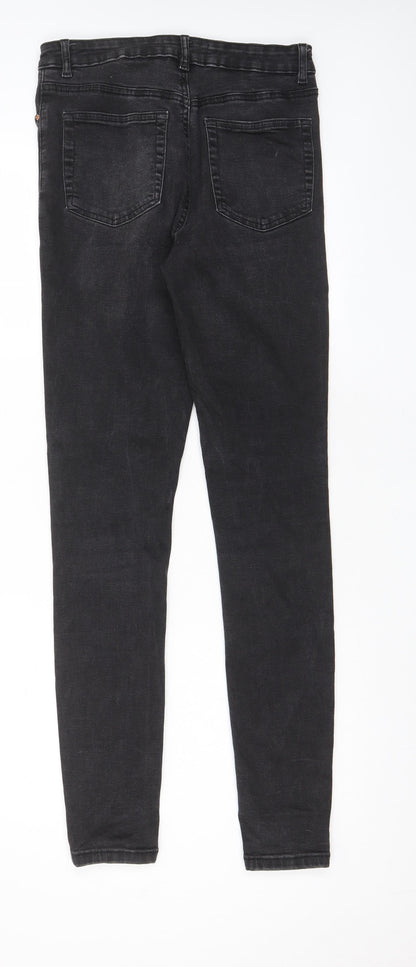 Denim & Co. Womens Grey Cotton Skinny Jeans Size 12 L30 in Regular Zip - Pockets