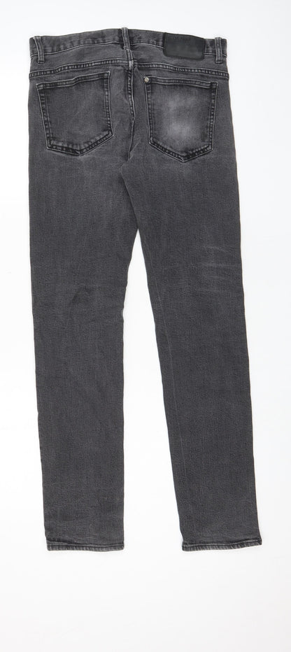 H&M Mens Grey Cotton Skinny Jeans Size 30 in L32 in Regular Zip - Pockets