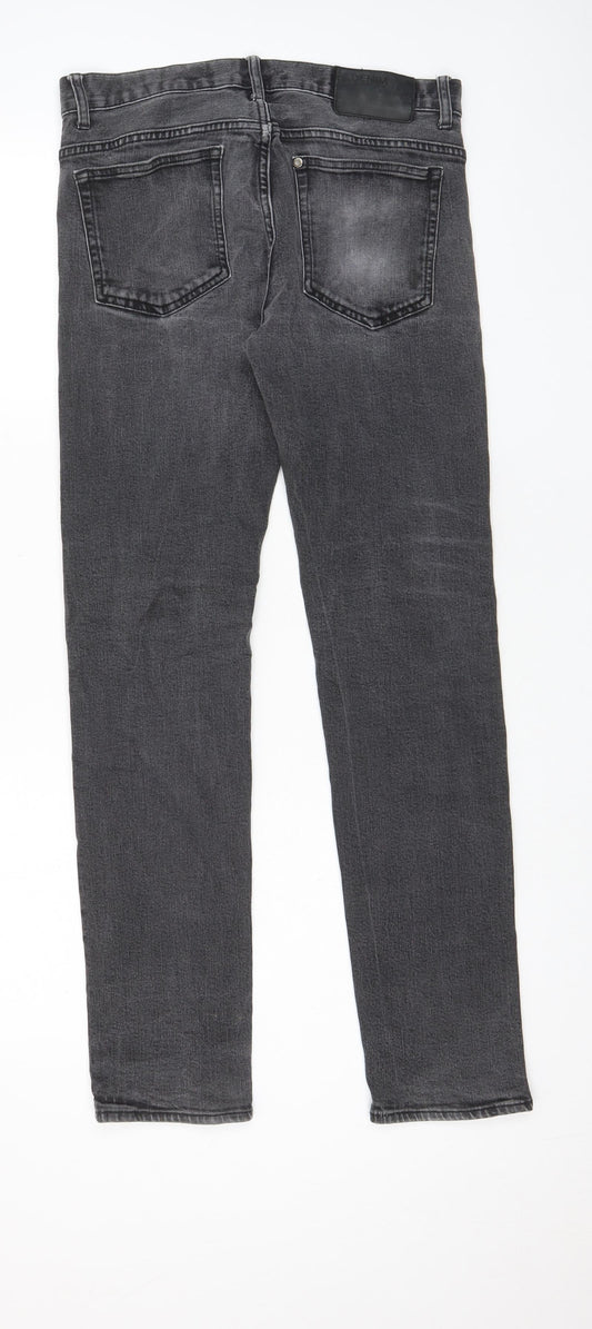 H&M Mens Grey Cotton Skinny Jeans Size 30 in L32 in Regular Zip - Pockets