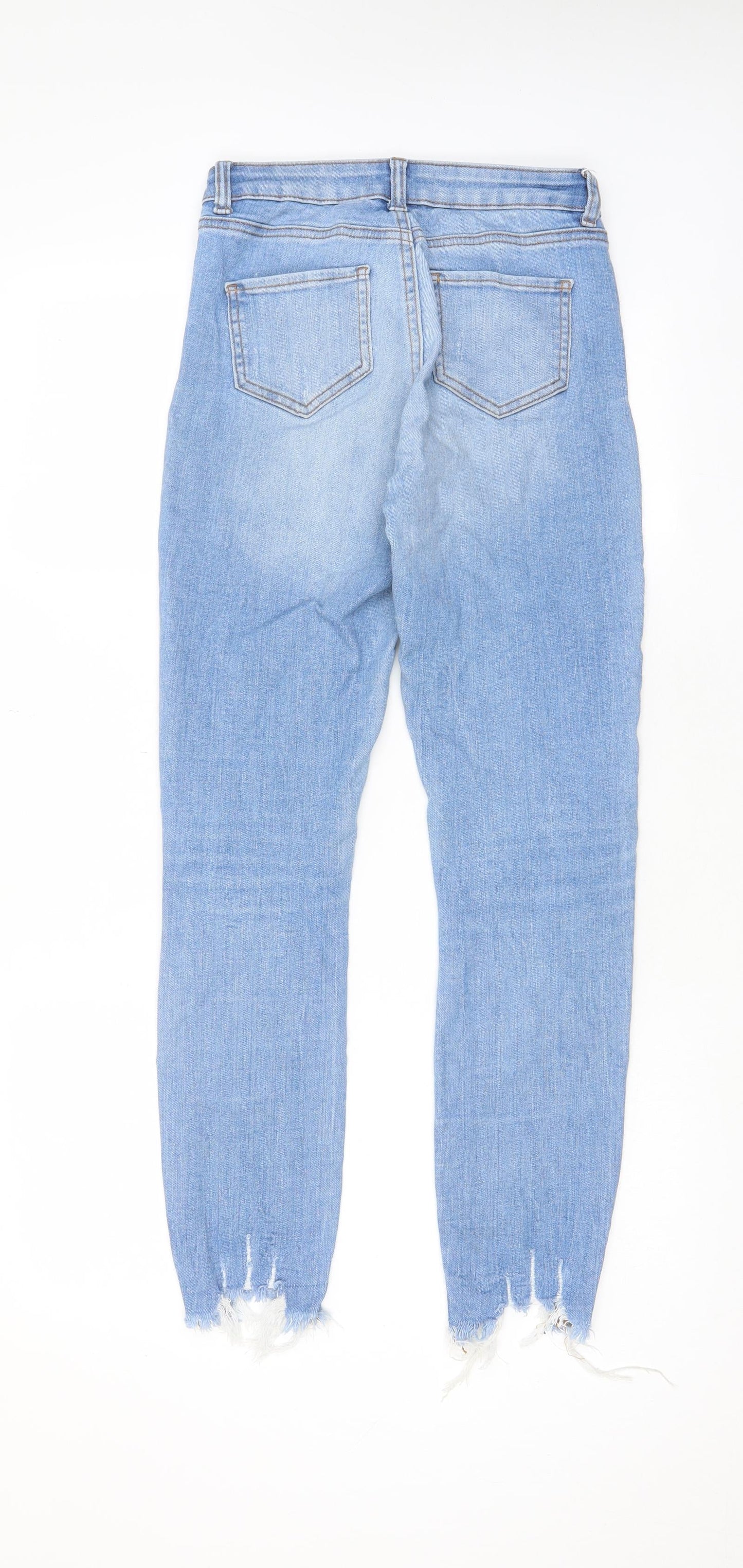 Denim & Co. Womens Blue Cotton Skinny Jeans Size 8 L28 in Regular Zip - Pockets