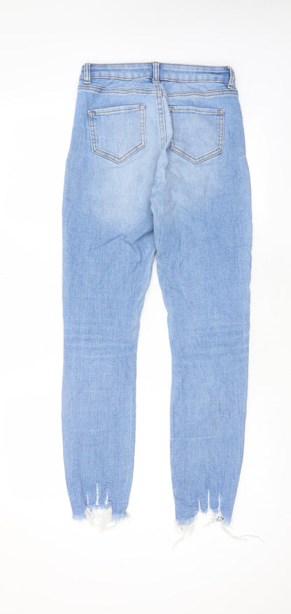 Denim & Co. Womens Blue Cotton Skinny Jeans Size 8 L28 in Regular Zip - Pockets