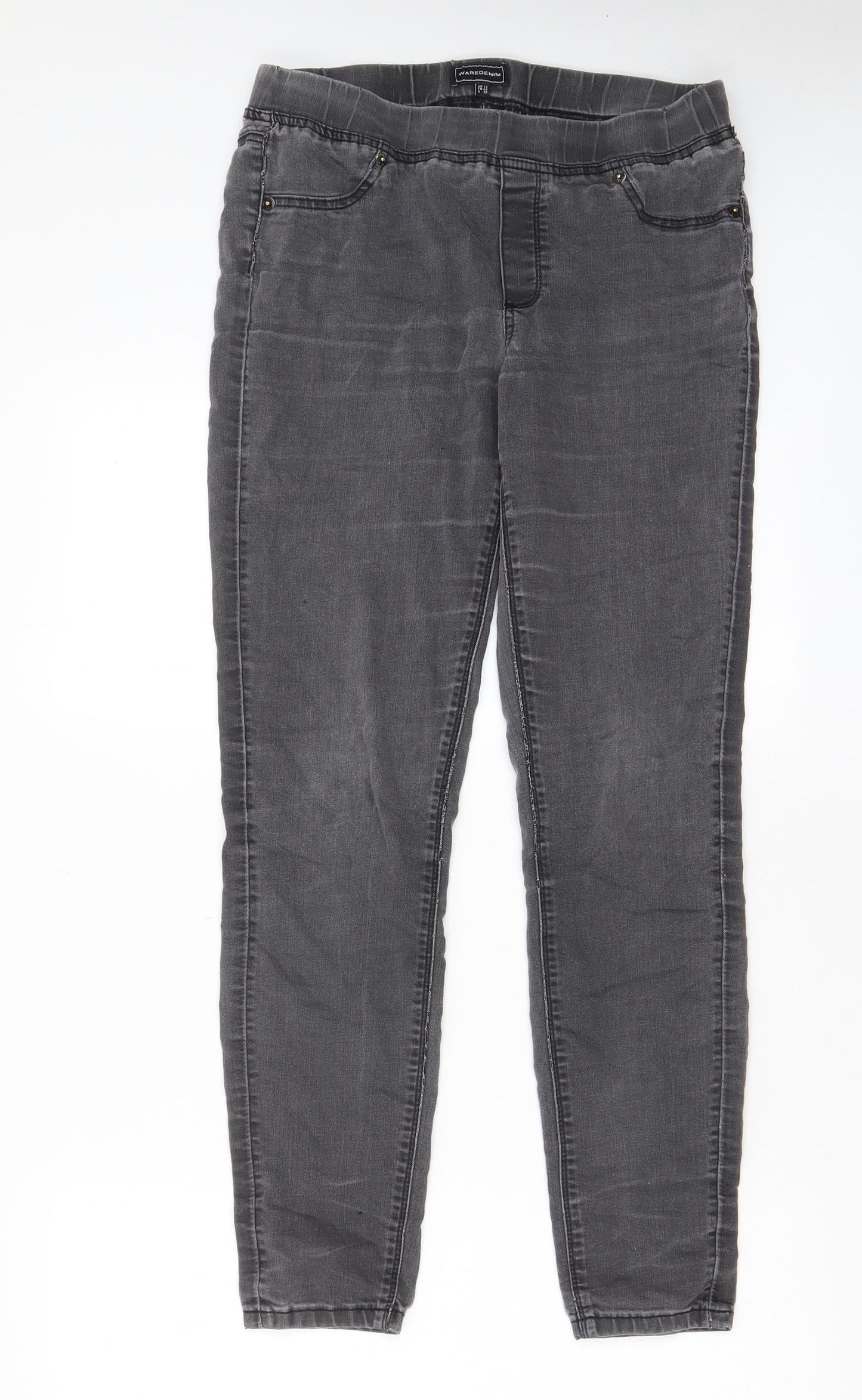 Womens UK Size 12 Warehouse Regular Fit Jegging Grey Jeans