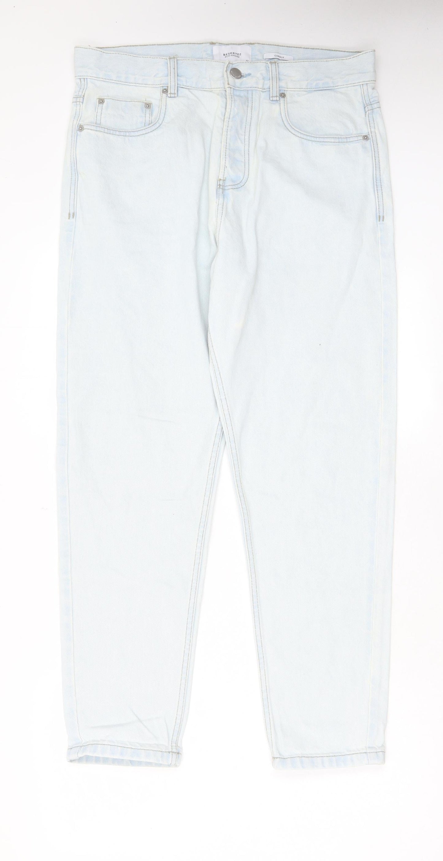 Mens UK Size 32 in RESERVED Regular Fit Straight Blue Jeans