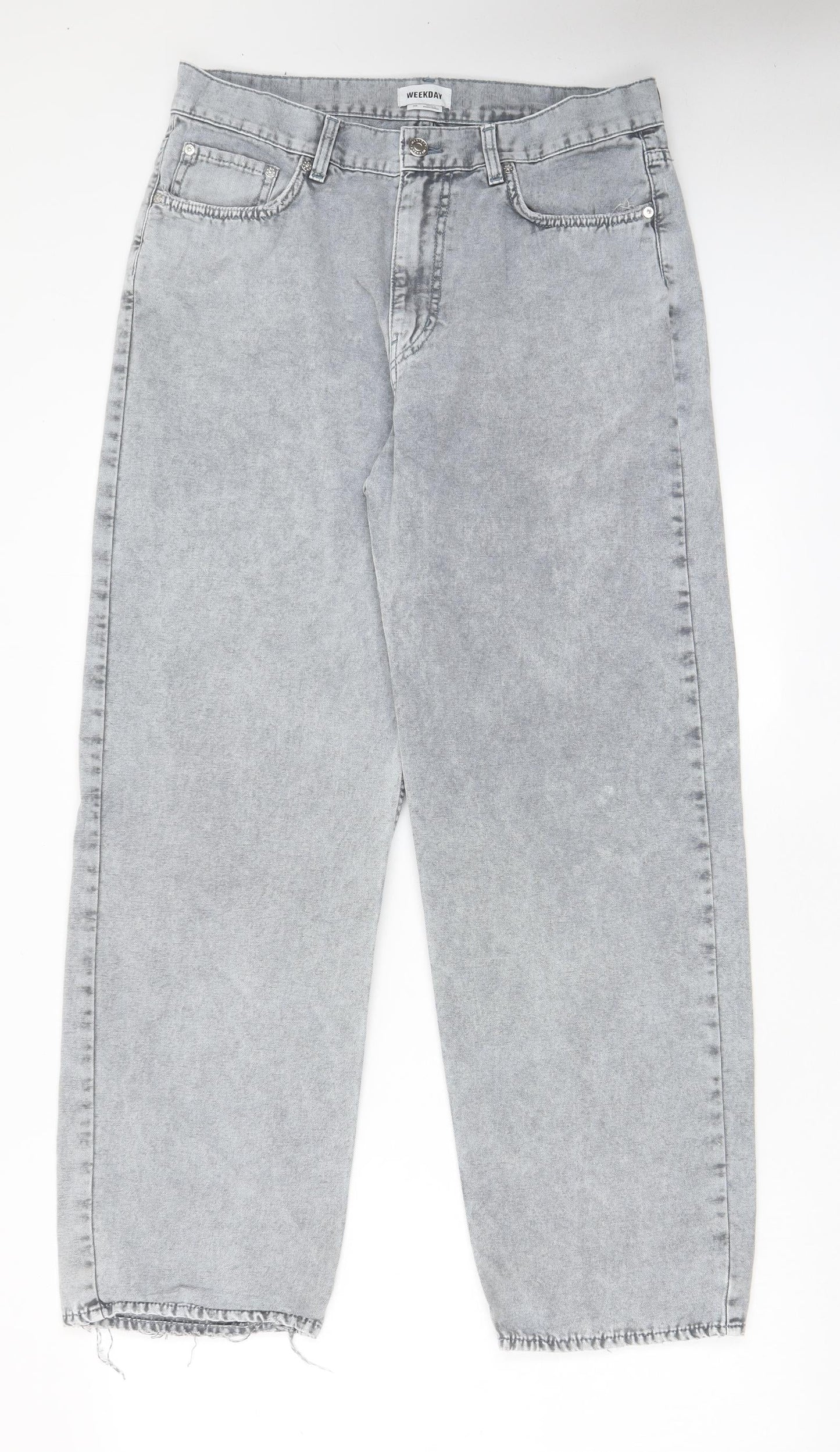 Womens UK Size 32 in Weekday Regular Fit Straight Grey Jeans