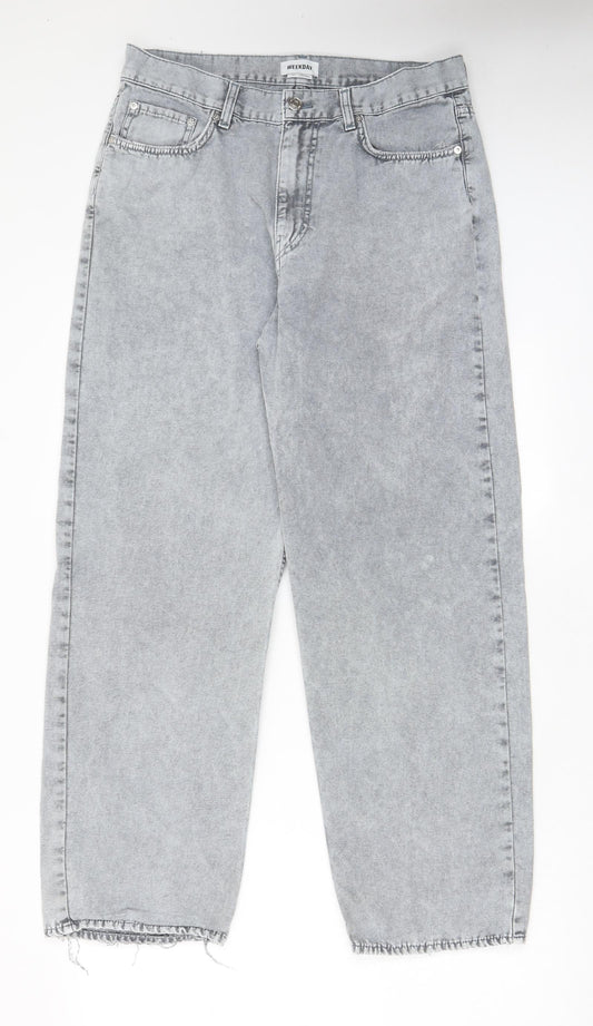 Womens UK Size 32 in Weekday Regular Fit Straight Grey Jeans