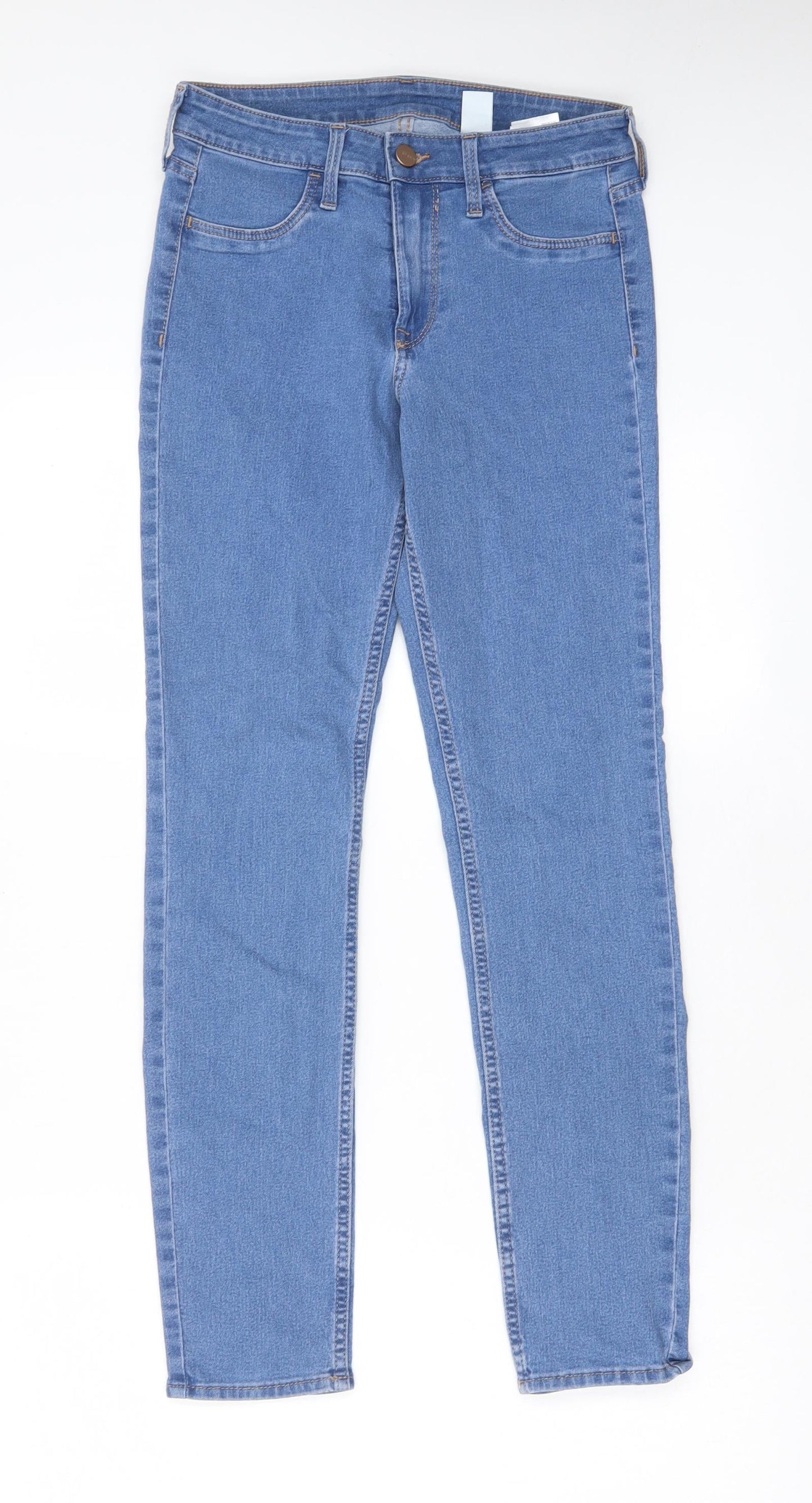 Womens UK Size 27 in H&M Regular Fit Skinny Blue Jeans