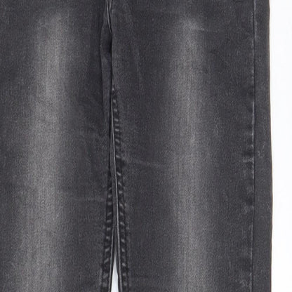 Pull&Bear Womens Grey Cotton Skinny Jeans Size 6 L26 in Regular Zip - Pockets, Belt Loops
