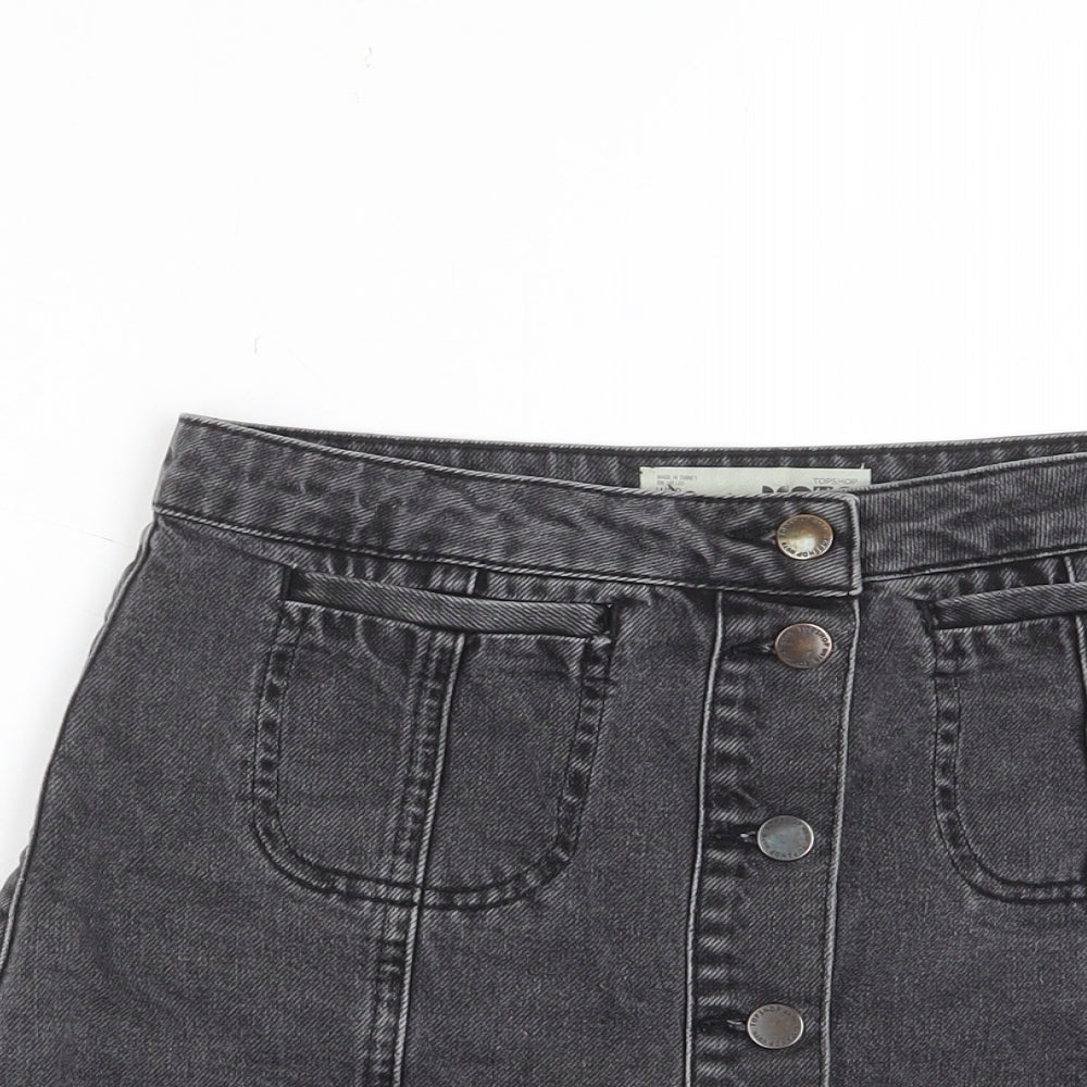 Womens UK Size 28 in Topshop A-Line Denim Skirt