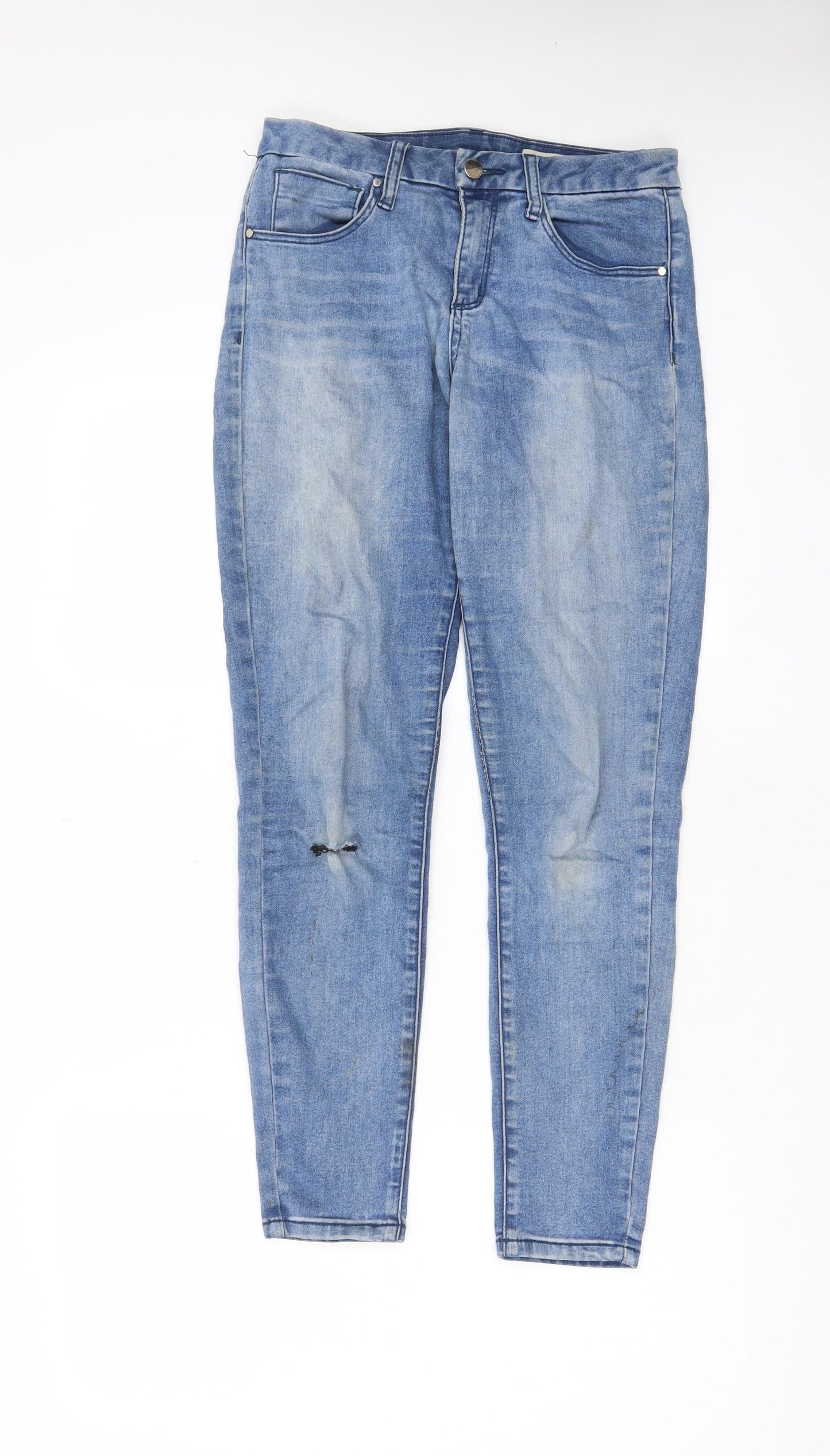 ASOS Womens Blue Cotton Skinny Jeans Size 28 in L30 in Regular Zip - Pockets, Belt Loops