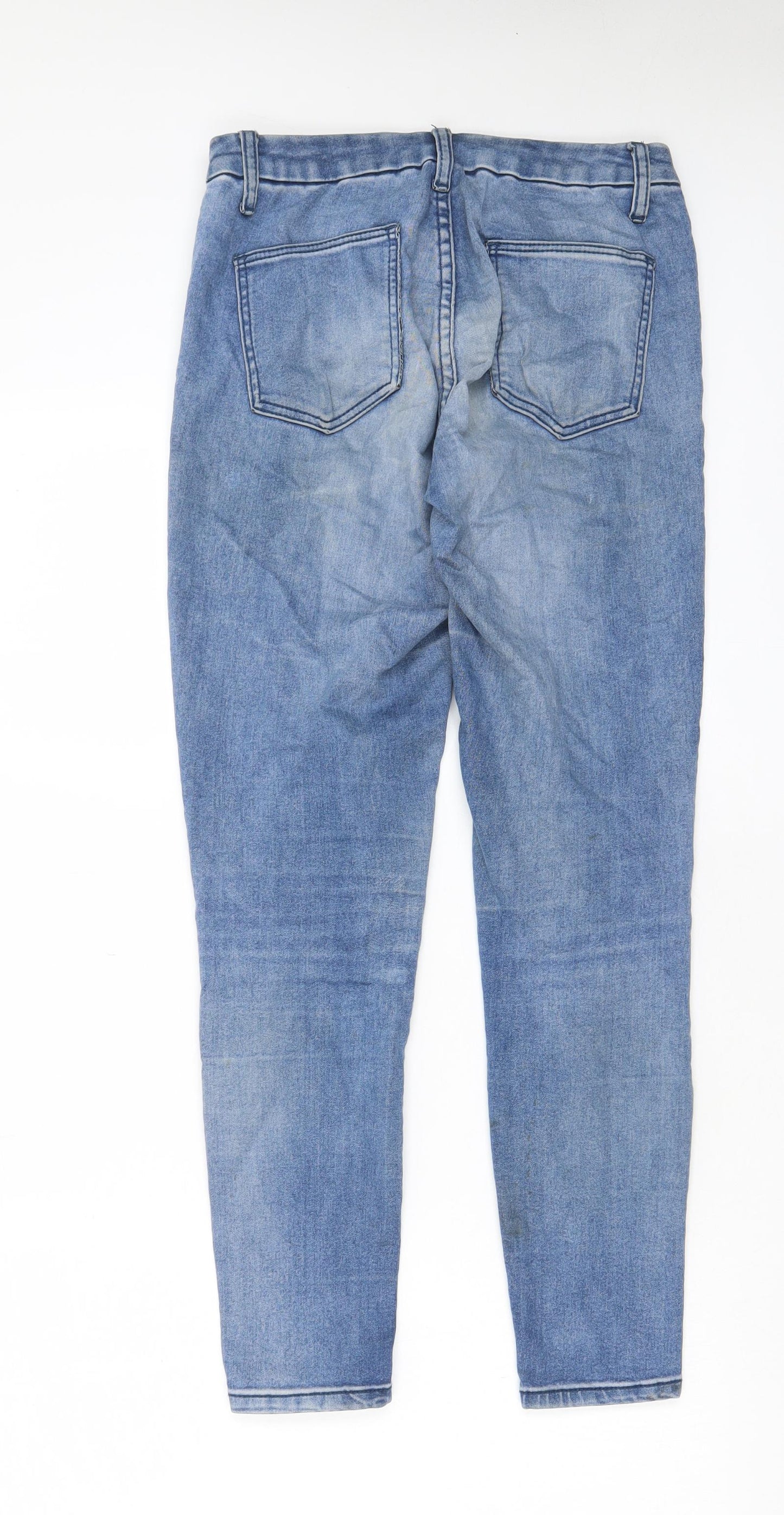 ASOS Womens Blue Cotton Skinny Jeans Size 28 in L30 in Regular Zip - Pockets, Belt Loops