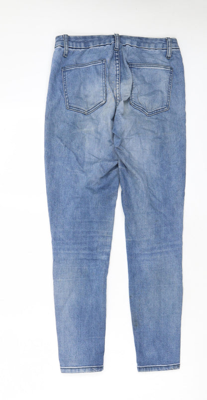 ASOS Womens Blue Cotton Skinny Jeans Size 28 in L30 in Regular Zip - Pockets, Belt Loops