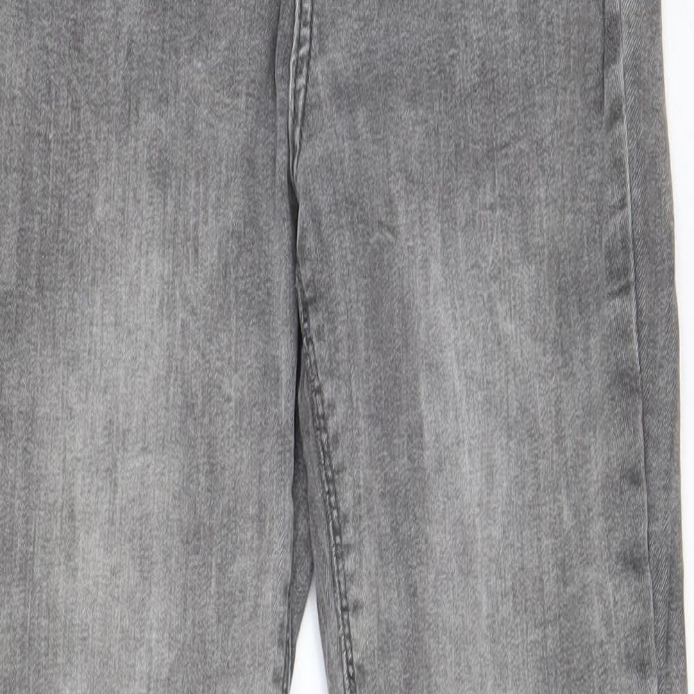 Denim & Co. Womens Grey Cotton Skinny Jeans Size 10 L27 in Regular Zip - Pockets, Belt Loops