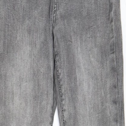 Denim & Co. Womens Grey Cotton Skinny Jeans Size 10 L27 in Regular Zip - Pockets, Belt Loops