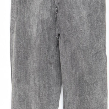 Denim & Co. Womens Grey Cotton Skinny Jeans Size 10 L27 in Regular Zip - Pockets, Belt Loops