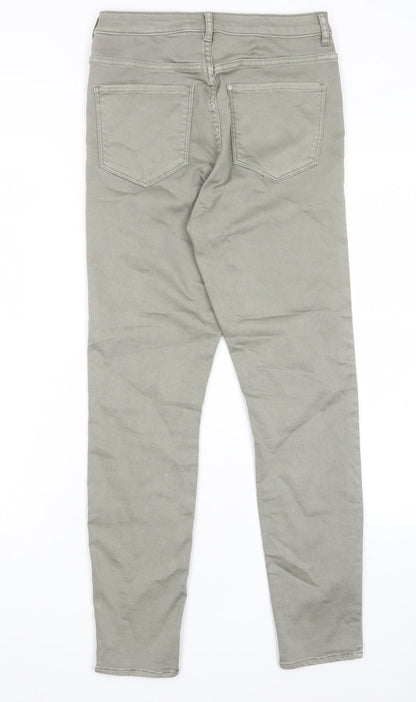 H&M Womens Green Cotton Skinny Jeans Size 27 in L30 in Regular Zip - Pockets, Belt Loops