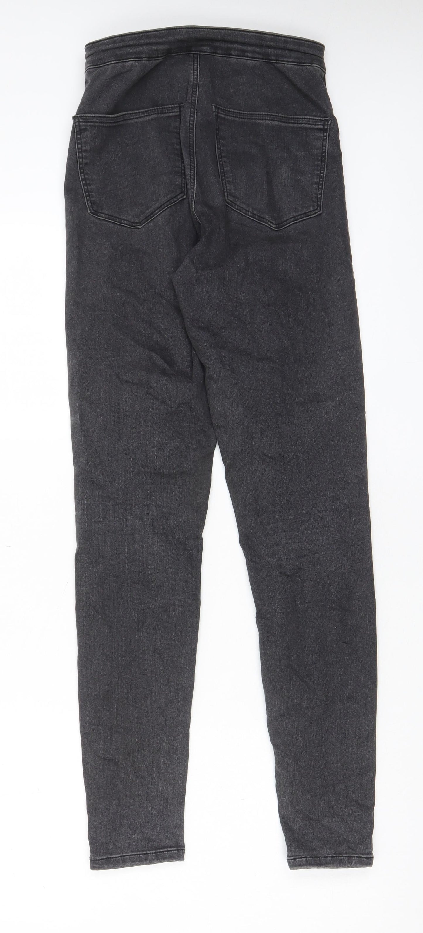 Topshop Womens Grey Cotton Skinny Jeans Size 28 in L34 in Regular Zip - Pockets