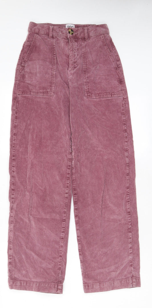 BDG Womens Pink Cotton Trousers Size 24 in L30 in Regular Zip - Pockets