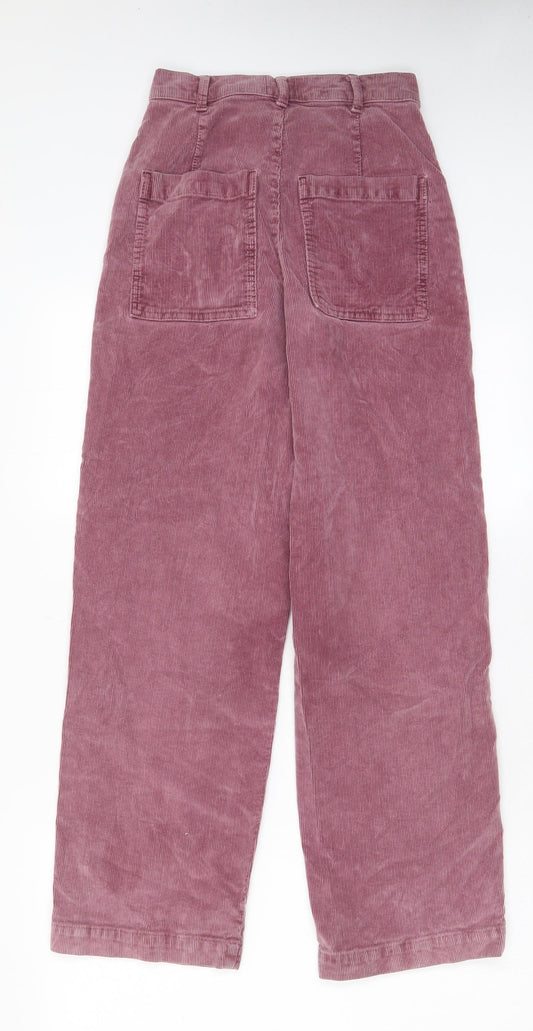 BDG Womens Pink Cotton Trousers Size 24 in L30 in Regular Zip - Pockets
