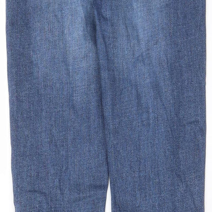 Zara Womens Blue Cotton Skinny Jeans Size 8 L25 in Regular Zip - Pockets, Belt Loops